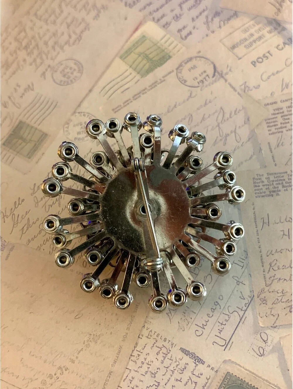 Vintage Sparkling Rhinestone Burst Brooch Pin - Glam Up